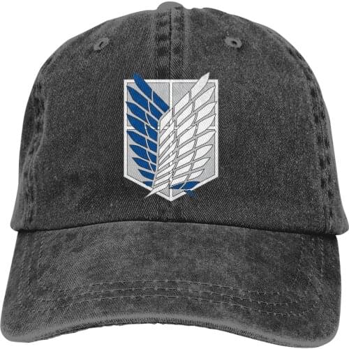 Adjustable Solid Color Baseball Cap Artwork By SergeCreation Washed Cotton Attack on Titan Japanese Aniime Sports Woman Hat