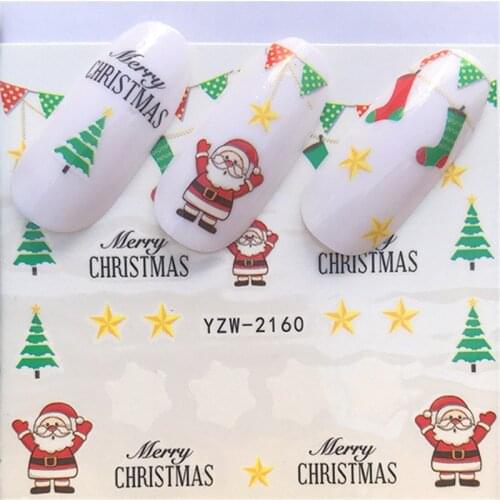 Christmas Snow Star Nail stickers art decorations slider adhesive Water Transfer decals manicure lacquer accessoires polish foil