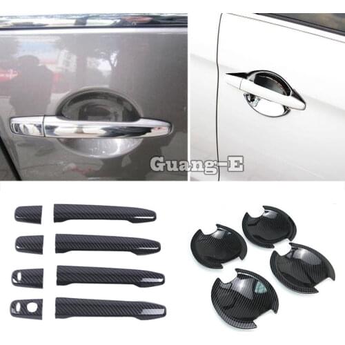 Top For Mitsubishi ASX 2013 2014 2015 Car Body Cover External Stick Frame Lamp Trim ABS Chrome Door Bowl Lamp Frame Part 4pcs