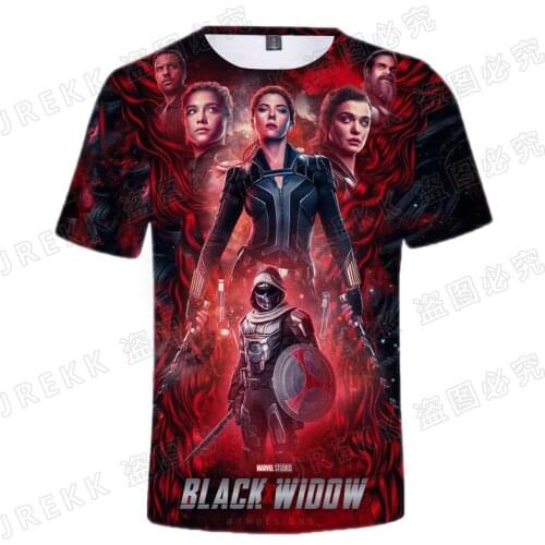 Marvel The Avengers Black Widow 3D T Shirts Casual Streetwear Boy Girl Kids Men Women Children Printed T-shirt Tops Cool Tee