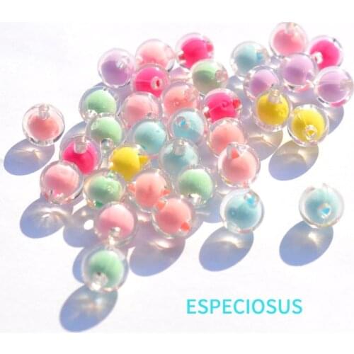 DIY Jewelry Making Accessories Round Shaped Acrylic Beads Mix Color 10MM Spacer Bead in Beads Bracelet Making Department 100pcs