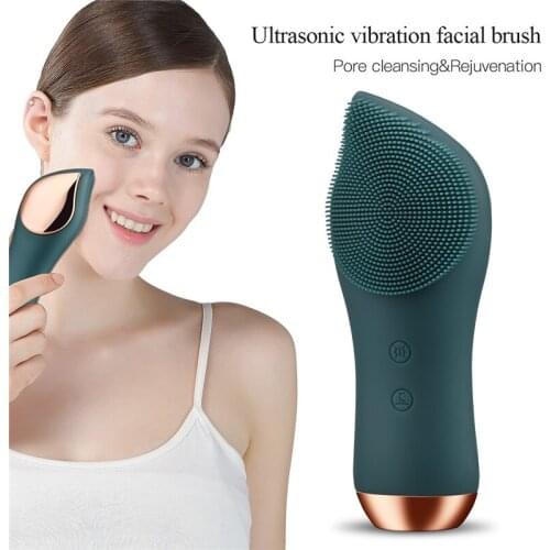 3 in 1 Sonic Silicone Facial Cleansing Brush Vibration Heated Massager USB Rechargeble Face Scrubber Deep Cleanning, Exfoliating