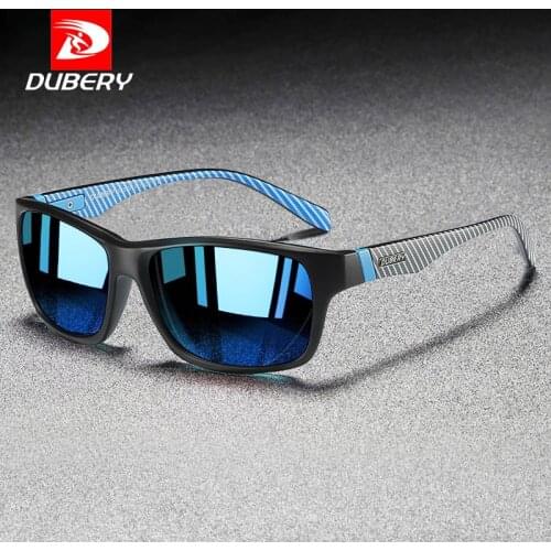 DUBERY New Fashion Square Mens Polarized Sunglasses UV400 Driving Shades Men Blue Mirror Summer Sun Glasses For Men Male A72