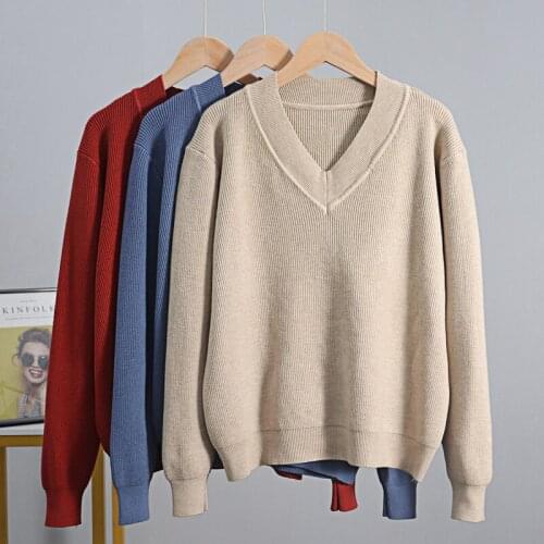 2020 Hot Sales Womens Sweater Autumn Winter Fashion Girl Gift Basic Thick Warm Knitted Pullover Sweater