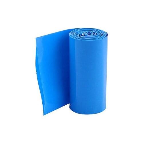2Meters 70mm Width PVC Heat Shrink Wrap Tube Blue for 4 x 18650 Battery Pack