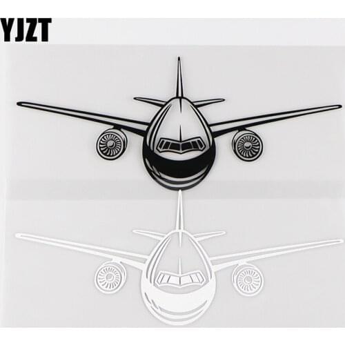 YJZT 16.5X6.6CM Funny Car Stickers Airplane Vinyl Decals Aircraft Flying In The Sky Black / Silver 10A-0321