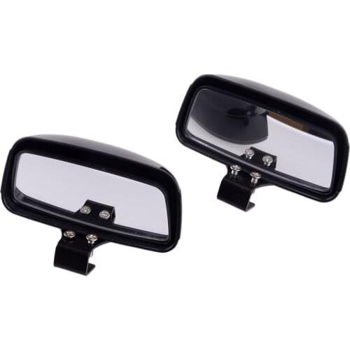 1 Pair Universal Adjustable Blind Spot Wide Angle Rearview Mirrors Black Fit For Car Van Truck SUV RV