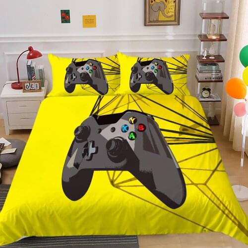 2/3 Pcs Gamer Duvet Cover Set Cartoon Bedding Kids Boys Girls Bed Sets Game Quilt Covers Comforter Cover Home Textile