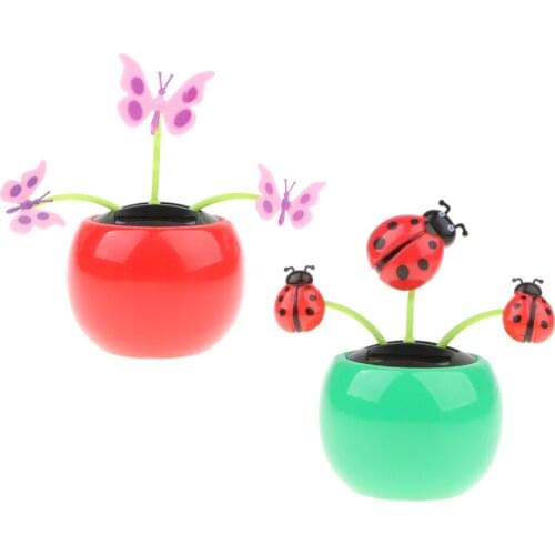 2 X Solar Powered Bobbling Toy Dancing Butterfly Home Decor