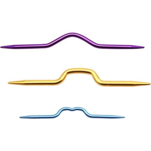 3Pcs/lot Aluminum Curved Crochet Hooks Knitting Needles Knit Stitch for Scarf Sweater Weaving Knitting Tool Sewing Accessories