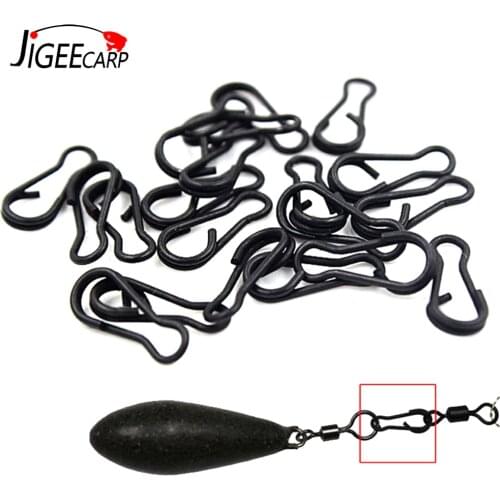 JIGEECARP 30PCS Carp Fishing Qucik Kwik Change Swivels Matte Black Speed Links Brass Clips Terminal End Tackle Accessories S L