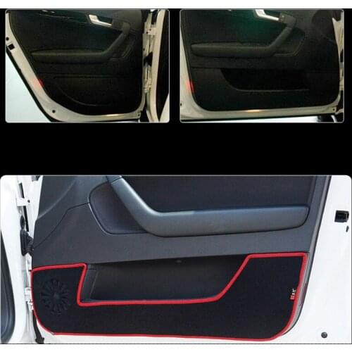 4pcs Fabric Door Protection Mats Anti-kick Decorative Pads For Audi A3 Before 2013