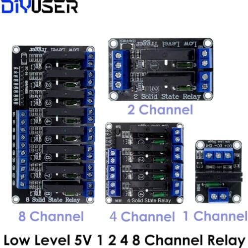 5V 1 2 4 8 Channel SSR G3MB-202P Solid State Relay Module 240V 2A Output with Resistive Fuse Diy Kit For ARDUINO