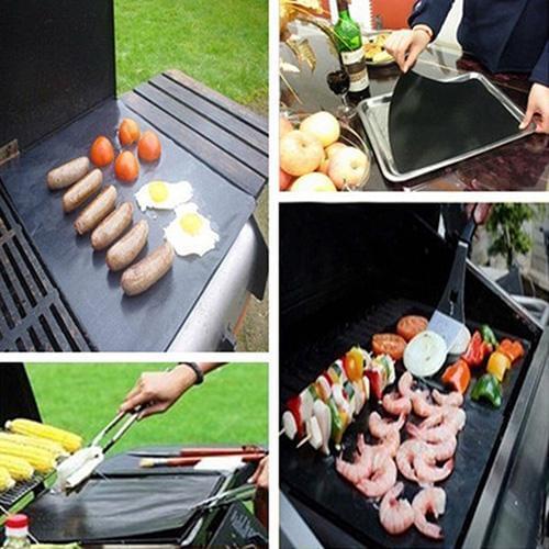 1Pc 3Pcs Non-stick BBQ Grill Mat 4 Baking Mat Cooking Grilling Sheet Heat Resistance Easily Cleaned Kitchen For Party