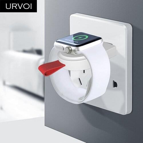 URVOI Wireless Charger for Apple Watch series 5 4 3 2 1 Portable USB charger handy Magnetic stand 2w input plug repair