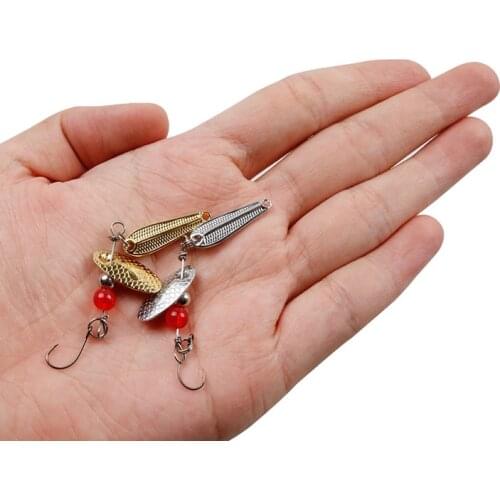 2Pcs/lot 2.4g Scale Spinner Spoon Metal Bait Fishing Lure Sequins Spoon Baits for Bass Trout Perch Pike Rotating Fishing