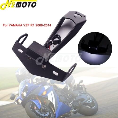 For Yamaha YZF R1 2009-2014 Motorcycle LED License Number Plate Holder Rear Tail Tidy Fender Eliminator Kit Bracket Support