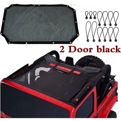 For Jeep Wrangler Durable Polyester Mesh Shade Top Cover Provides UV Sun Protection for Your 2-Door or 4-Door JK JKU 2007-2018