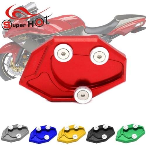 For Kawasaki ZX-14R ZX14R ZZR1400 2006-2015 GTR1400 07-15 Motorcycle Accessories CNC Alunimun Kickstand Plate Pad Stand Enlarger