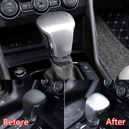 For Volkswagen VW Tiguan L 2017 2018 Car Gear Shift Knob Head Cover Sticker Interior Car Accessories Styling