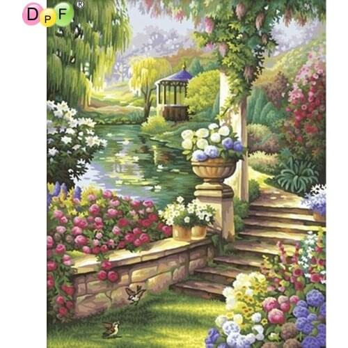 DPF diamond painting cross stitch garden diamond embroidery crafts diamond mosaic kit square/round rhinestone home decor