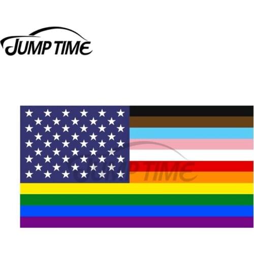 JumpTime 13 x 6.2cm Usa All Pride American Flag SJW Flag Anti Racism America for Everyone Windows Waterproof Decal Car Stickers