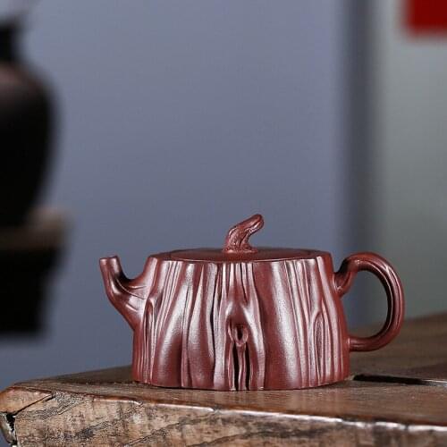 Pot genuine manufactured raw ore purple clay tree stump pot Kungfu teapot teapot and teapot, one can be mixed batch