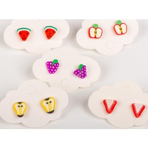 Korean style Cute Colorful Summer Acrylic Earrings Flower Bear Geometric Food Stud Earrings Set For Women Girls Jewelry #KY530