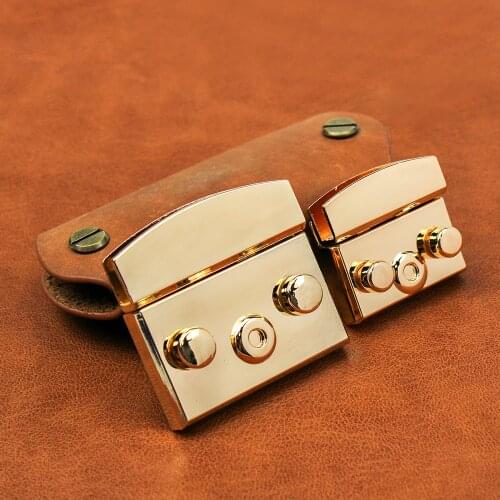 10Pcs Square Push Lock Spring Metal Twist Lock Snap Clasp Closure Briefcase Closure Catch Clasp Buckle Fasteners for Leather Bag