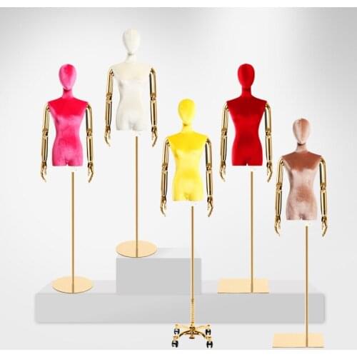 Best Quality Fabric Golden Hand And Base Mannequin Female Model Fashionable Customized