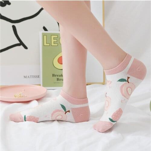 Fashion Cute Cotton Socks Women Cartton Fruit Calcetines Woman Chaussette Femme Funny Soft Meias Gilrs Ankle Socks Boat Socks