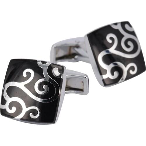 Mens Stainless Business Shirt Silvery Square Lattice Wedding Cufflinks For Man Tie Accessories New Arrival black Best Gift
