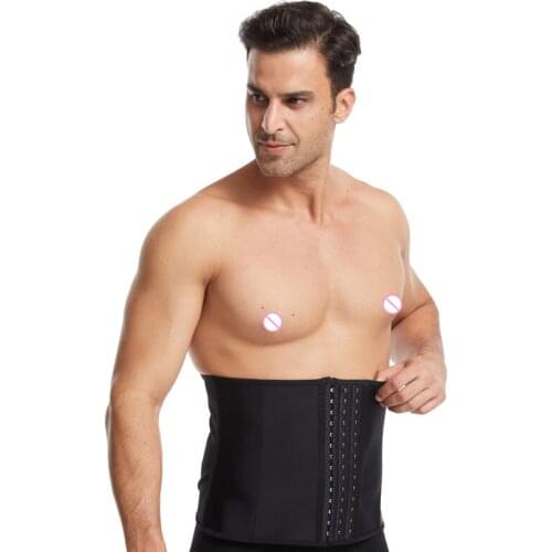 Men Natural Latex Corset Waist Belt Workout Waist Trainer Tummy Slimming Body Shaper Trimmer Belt Abs Abdomen Fitness Shapewear