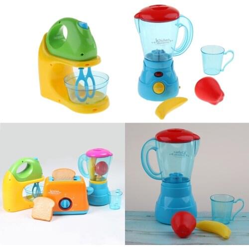 2pcs Role Play Kitchen Appliances Blender & Juicer Playset Toy Kids Pretend Cooking Kit Gift for Children 3 Years Old