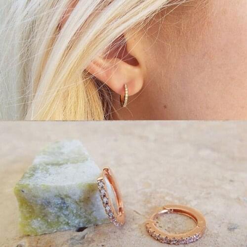 2018 new 925 Silver High Polished round Earrings Paved AAA Cubic Zirconia for Wedding Party Jewelry size 9mm