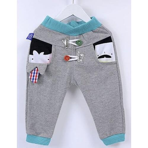 2015 new autumn baby pants cotton Korean style Cartoon pattern 1 piece sport pants baby boy/girls pants 0-2 year kids pants
