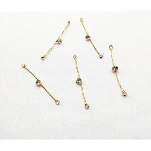 New arrival! 40x4mm 50pcs Copper Plating Real gold Zircon Connector for Earrings DIY parts,Jewelry Findings & Component