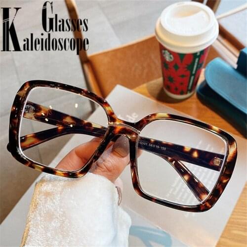 Anti Blue Light Glasses Frame Women Men Oversized Myopia Computer Eyeglasses Vintage Prescription Spectacle Frames Fake Glasses