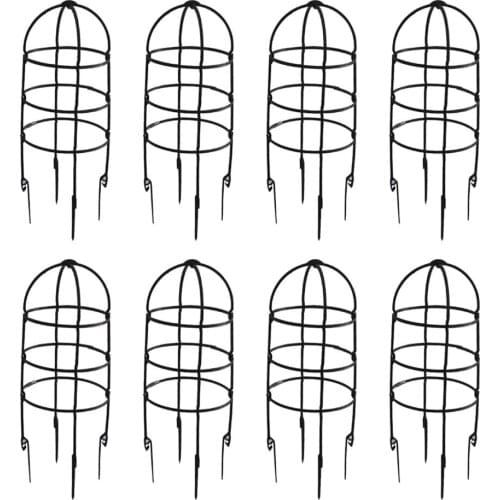 Patio Flower Bed Waterproof Fencing Panels Garden Trellis Plant Support PP Trees Beans 6PCS Plastic Natural U-Hoops U-shaped