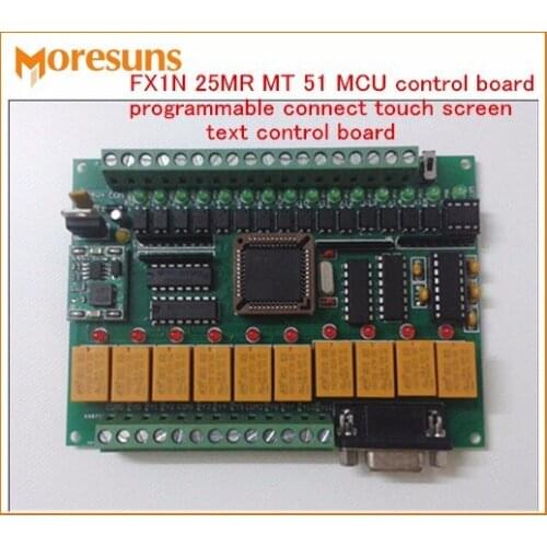 Fast Free Ship 2pcs PLC industrial control board FX1N 25MR MT 51 MCU Programmable Connect touch screen text control board module