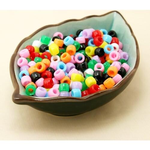 500pcs/lot 6x4mm random Mixed Assorted Bright Colours Acrylic Loose Spacer barrel DIY Beads for child DIY Necklace Bracelet
