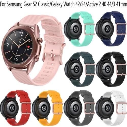 20mm Band for Samsung Galaxy Watch 3 41 42 active 2 40 44 Gear S2 S4 Sport silicone bracelet For Polar Ignite strap Accessories