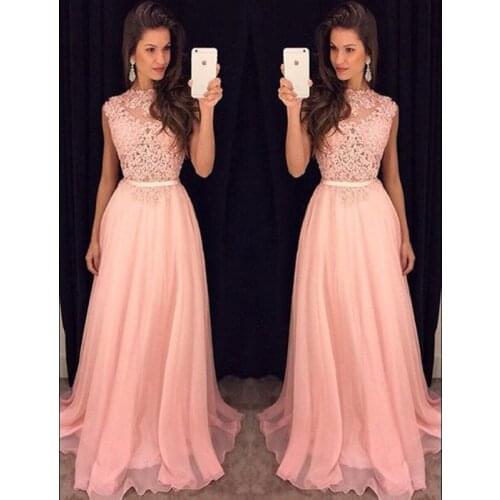 Pink Evening Dresses Party A Line 2019 Prom Formal Evening Gowns Dress Long Evening Dress Party Gown 2019