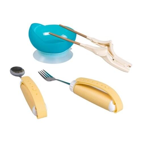 Elderly Folding Dedicated Tableware Stroke Stabilization Spoon Fork Rehabilitation Food Aid Chopsticks Suction Cup Sprinkler Bow