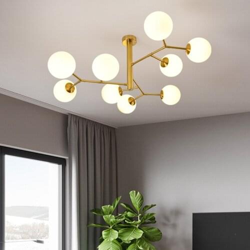 Modern led Glass Lamp Lustre Design Chandelier Living Room Kitchen Foyer Decor Home Lighting Fixture Chrome Metal Light