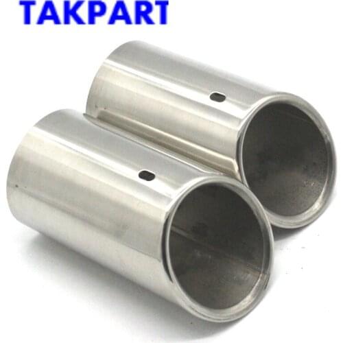 TAKPART 2 x Stainless Steel Rear Chrome Exhaust Tail Muffler Tip Pipe for Audi A4 B8 Q5