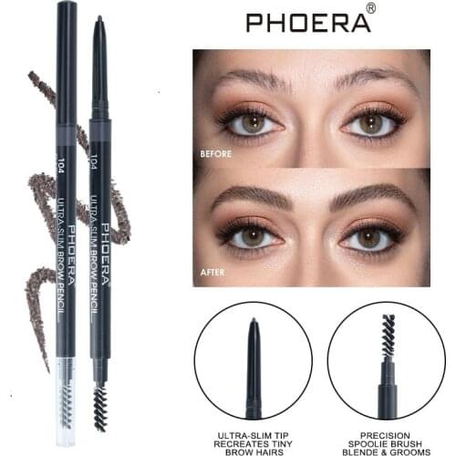 Ultra Fine Eyebrow Pencil Rotating Automatic Eye Brow PencilDouble head with eyebrow brush Long Lasting Waterproof Makeup TSLM1