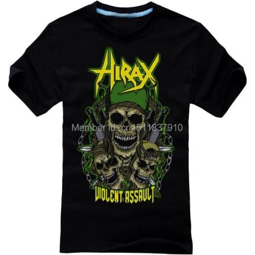 18 designs Horrible hirax Rock Brand shirt mma skull fitness Hardrock heavy Dark Metal 100%Cotton Streetwear skateboard