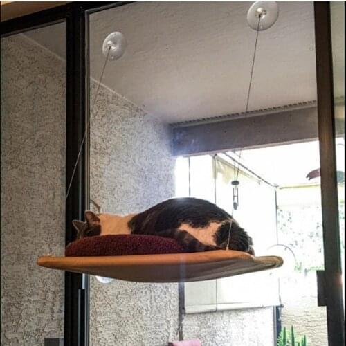 Cat Hanger Mat Bed Cute Pet Hanging Beds Bearing 15kg Cat Sunny Seat Window Mount Pet Cat Hammock Comfortable Cat Pet Rest Bed
