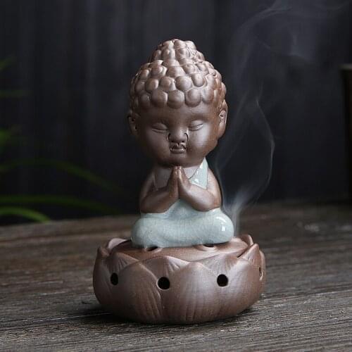NEWYEARNEW Ceramic Incense Burners Holder for Home Living Room Decoration Ornament Auspicious Bodhisattva Collec Gift